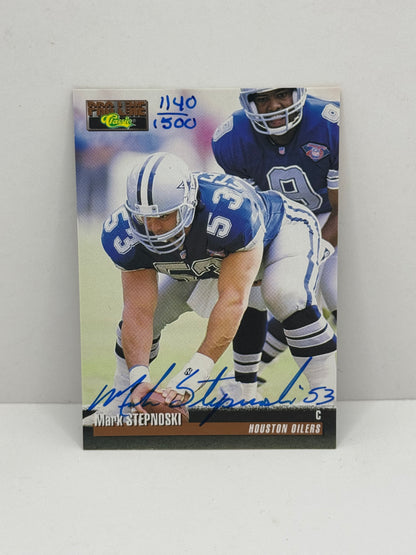 1995 Classic Mark Stepnoski Pro Line Authentic Autograph /1500 Cowboys